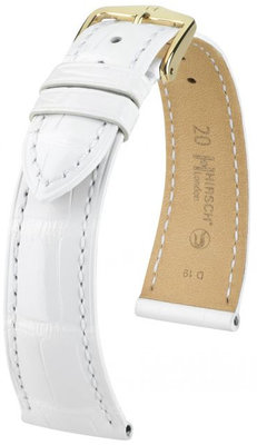 White leather strap Hirsch London L 04307000-1 (Alligator leather) Hirsch Selection