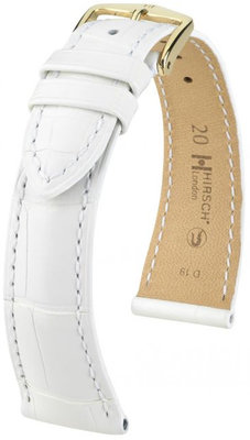 White leather strap Hirsch London L 04307009-1 (Alligator leather) Hirsch Selection