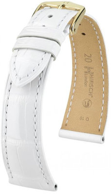 White leather strap Hirsch London M 04207100-1 (Alligator leather) Hirsch Selection