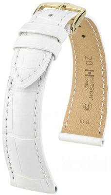 White leather strap Hirsch London M 04207109-1 (Alligator leather) Hirsch Selection