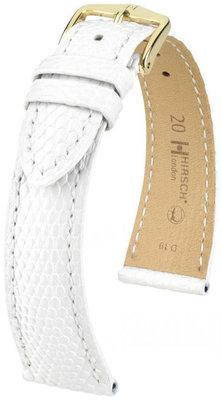 White leather strap Hirsch London M 04266100-1 (Lizard leather) Hirsch Selection