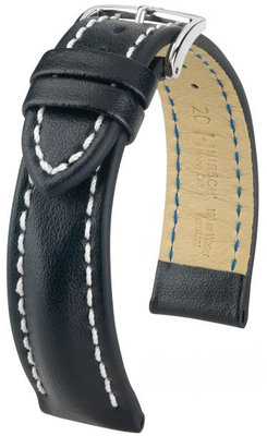 Black leather strap Hirsch Heavy Calf L 02475050-2 (Calfskin)
