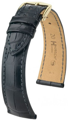 Black leather strap Hirsch London L 04207059-1 (Alligator leather)