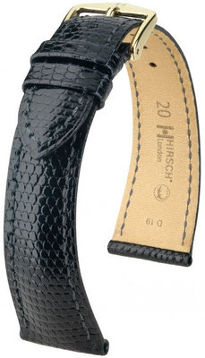 Black leather strap Hirsch London L 04266050-1 (Lizard leather) Hirsch Selection