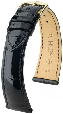 Black leather strap Hirsch London M 04207150-1 (Alligator leather) Hirsch Selection