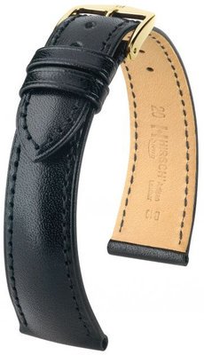 Black leather strap Hirsch Siena M 04202150-1 (Calfskin)