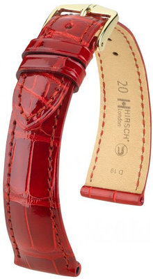 Red leather strap Hirsch London L 04207020-1 (Alligator leather) Hirsch Selection