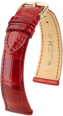 Red leather strap Hirsch London L 04307020-1 (Alligator leather) Hirsch Selection