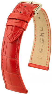 Red leather strap Hirsch London L 04307029-1 (Alligator leather) Hirsch Selection