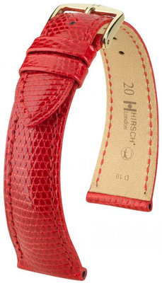Red leather strap Hirsch London M 04266120-1 (Lizard leather) Hirsch Selection