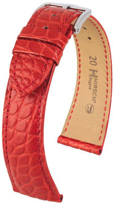 Red leather strap Hirsch Regent L 04107029-2 (Alligator leather) Hirsch Selection