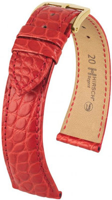 Red leather strap Hirsch Regent M 04107129-1 (Alligator leather) Hirsch Selection