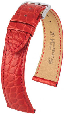 Red leather strap Hirsch Regent M 04107129-2 (Alligator leather) Hirsch Selection