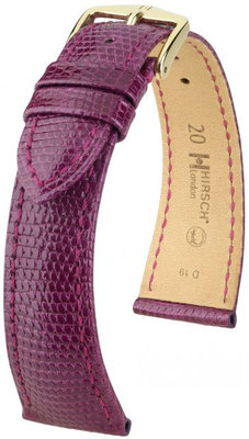 Purple leather strap Hirsch London M 04266187-1 (Lizard leather) Hirsch Selection