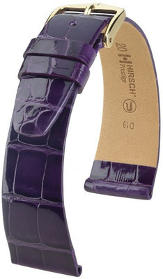 Purple leather strap Hirsch Prestige L 02207084-1 (Alligator leather) Hirsch Selection