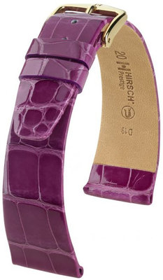 Purple leather strap Hirsch Prestige L 02207087-1 (Alligator leather) Hirsch Selection