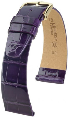 Purple leather strap Hirsch Prestige M 02307184-1 (Alligator leather) Hirsch Selection