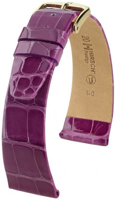 Purple leather strap Hirsch Prestige M 02307187-1 (Alligator leather) Hirsch Selection