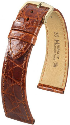 Brown leather strap Hirsch Genuine Croco M 01808170-1 (Crocodile leather)