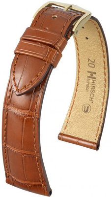 Brown leather strap Hirsch London L 04207079-1 (Alligator leather)