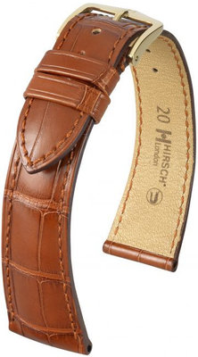 Brown leather strap Hirsch London M 04207179-1 (Alligator leather)