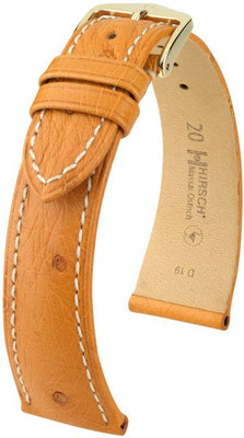 Brown leather strap Hirsch Massai Ostrich L 04262074-1 (Ostrich leather) Hirsch Selection