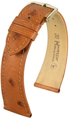 Brown leather strap Hirsch Massai Ostrich M 04262170-1 (Ostrich leather)
