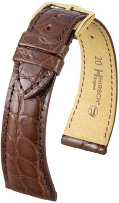 Brown leather strap Hirsch Regent M 04107119-1 (Alligator leather)