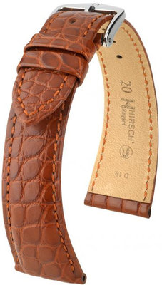 Brown leather strap Hirsch Regent M 04107179-2 (Alligator leather) Hirsch Selection