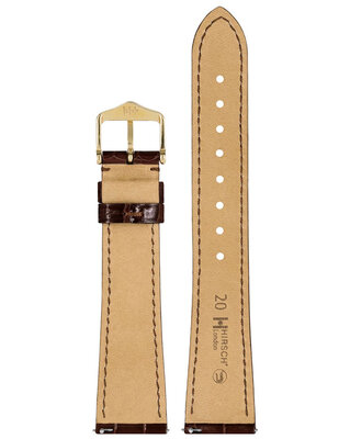 Dark brown leather strap Hirsch London L 04307010-1 (Alligator leather) Hirsch Selection