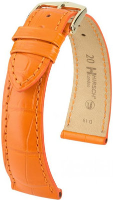 Orange leather strap Hirsch London L 04207076-1 (Alligator leather) Hirsch Selection