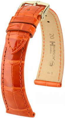 Orange leather strap Hirsch London L 04207077-1 (Alligator leather) Hirsch Selection