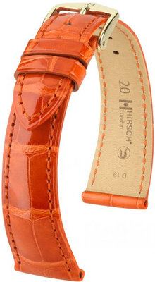 Orange leather strap Hirsch London M 04207177-1 (Alligator leather) Hirsch Selection