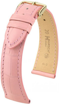 Pink leather strap Hirsch London L 04207022-1 (Alligator leather) Hirsch Selection