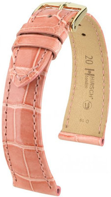 Pink leather strap Hirsch London L 04207023-1 (Alligator leather) Hirsch Selection