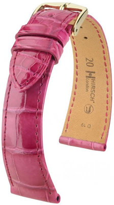 Pink leather strap Hirsch London L 04207024-1 (Alligator leather) Hirsch Selection