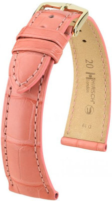 Pink leather strap Hirsch London L 04207025-1 (Alligator leather) Hirsch Selection