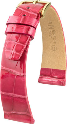 Pink leather strap Hirsch Prestige M 02207124-1 (Alligator leather) Hirsch Selection
