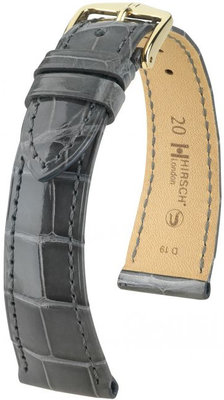 Grey leather strap Hirsch London L 04207030-1 (Alligator leather) Hirsch Selection