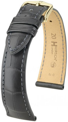 Grey leather strap Hirsch London L 04207039-1 (Alligator leather) Hirsch Selection