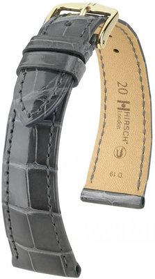 Grey leather strap Hirsch London L 04307030-1 (Alligator leather) Hirsch Selection