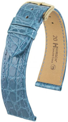 Light blue leather strap Hirsch Genuine Croco L 01808083-1 (Crocodile leather) Hirsch Selection