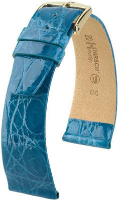 Light blue leather strap Hirsch Prestige M 02208183-1 (Crocodile leather) Hirsch Selection