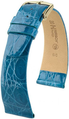 Light blue leather strap Hirsch Prestige M 02308183-1 (Crocodile leather) Hirsch Selection