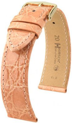 Light orange leather strap Hirsch Genuine Croco M 01808122-1 (Crocodile leather) Hirsch Selection