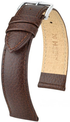 Dark brown leather strap Hirsch Kansas XL 01502210-2 (Calfskin)