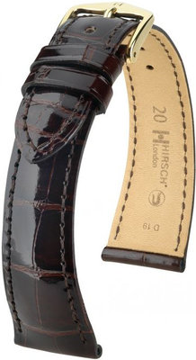 Dark brown leather strap Hirsch London M 04207110-1 (Alligator leather) Hirsch Selection