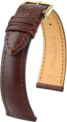 Dark brown leather strap Hirsch Siena M 04202110-1 (Calfskin)