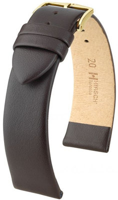 Dark brown leather strap Hirsch Toronto XL 03702210-1 (Calfskin)