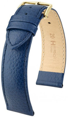 Dark blue leather strap Hirsch Kansas M 01502180-1 (Calfskin)
